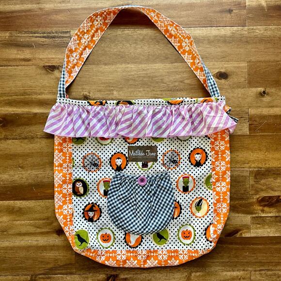 Matilda Jane Make Believe Cast A (Sweet) Spell Halloween Bag Orange Purple Black - Picture 2 of 7